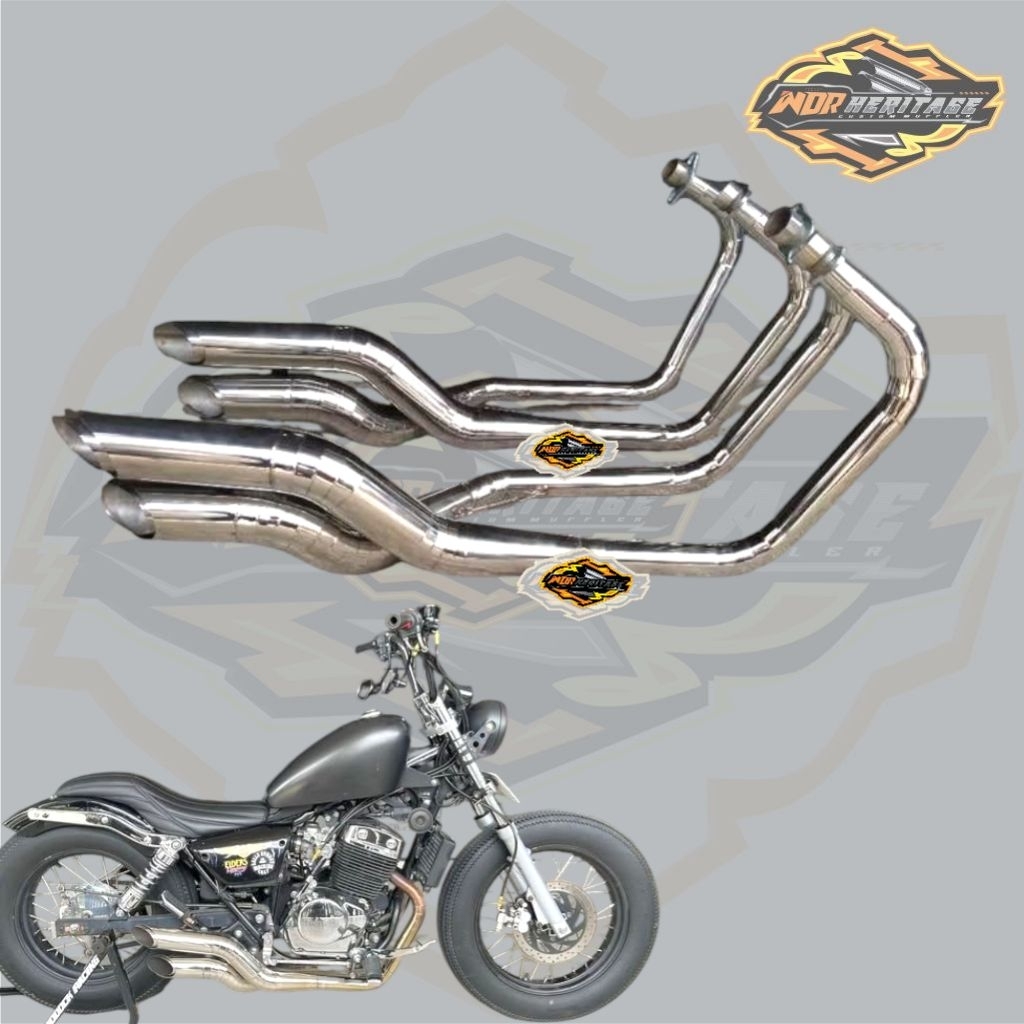 Knalpot Benelli PE 250 Freeflow / Original Knalpot Ndr Heritage Benelli PE 250 Freeflow Black n Whit