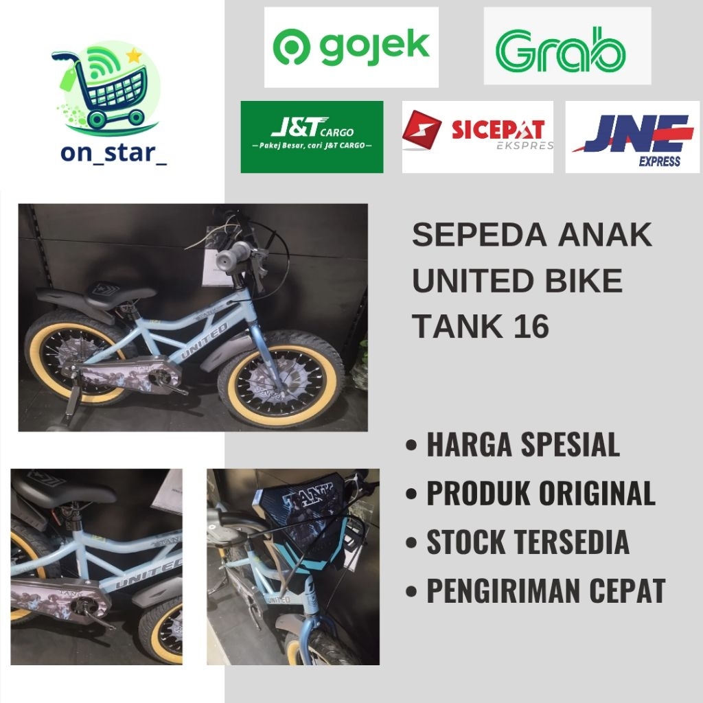 Sepeda Anak United Tank 16 inch Garansi Resmi United