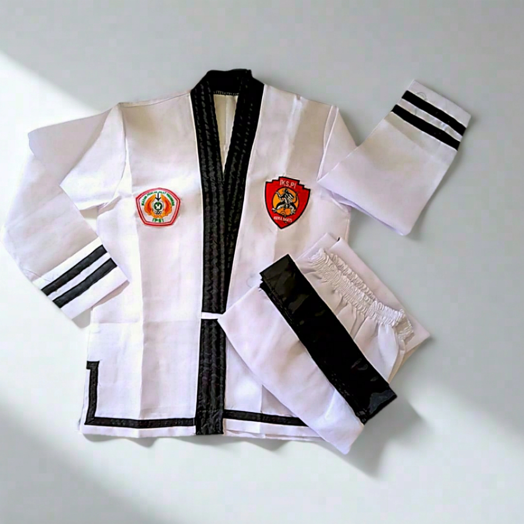 seragam siswa iks.pi + sabuk hitam Bed bordir. seragam pencak Silat / bahju iks pi