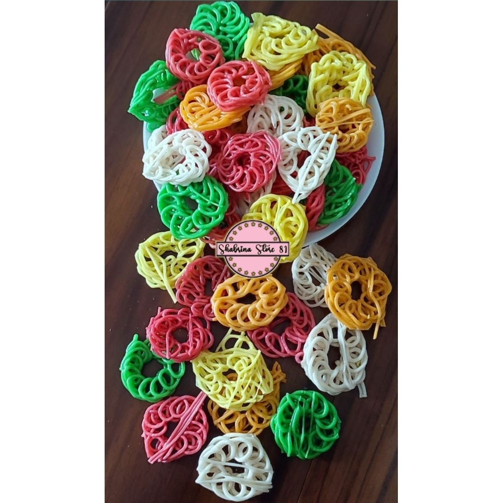 Kerupuk Mie Warna Warni  Mentah Siap Goreng