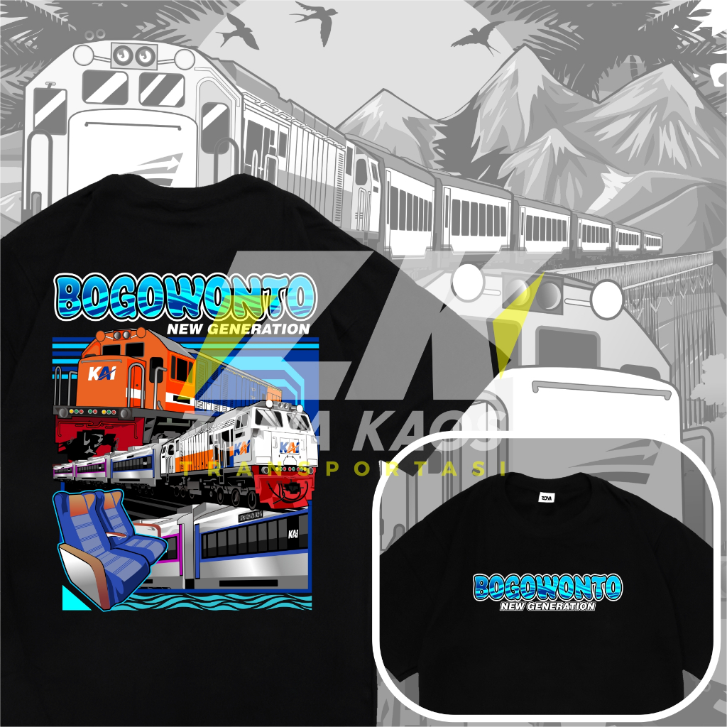 ( FREE STIKER ) KAOS KERETA API BUGOWONTO KAI ANAK DAN DEWASA - BAJU KERETA API KAI ANAK DAN DEWASA