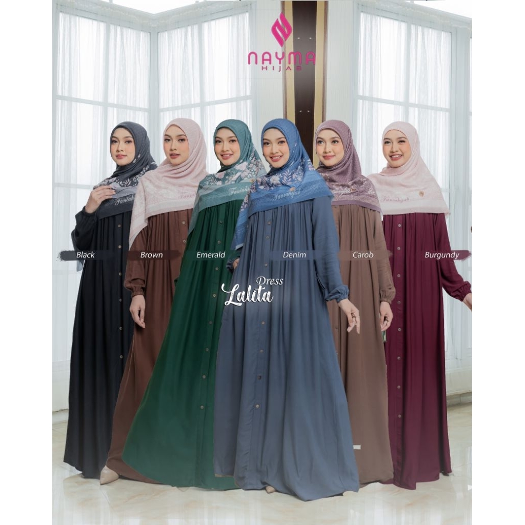 LALITA DRESS BY NAYMA HIJAB - GAMIS BAHAN RAYON ZARA TWILL