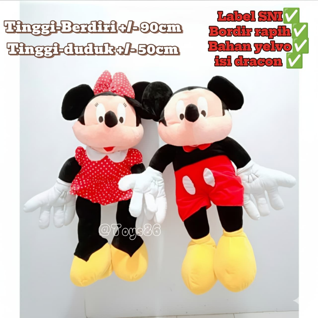 Boneka Mickey Mouse & Minnie Mouse Jumbo
