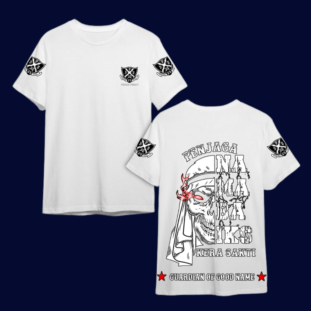 Promo Kaos Penjaga Nama Baiks Kera Sakti Pria Wanita Cotton Combed Tebal Murah Dan Halus Warna Putih