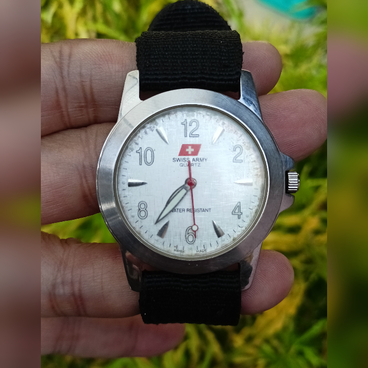 Swiss Army Y-3011G Silver Vintage Second Original | Jam Tangan Pria Military Watch