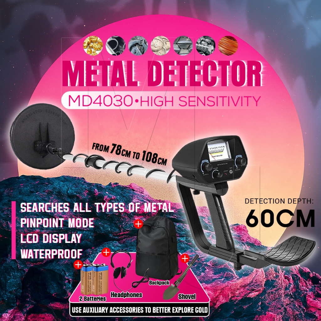 Md4030 Metal Detector Gold Alat Pendeteksi Underground Alat Pendeteksi Logam Emas Besi Logam Koin Em