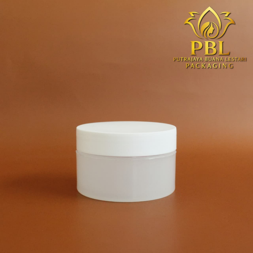 Pot Cream Spatula 100gram Putih Natural / Pot Jar Cream 100gr / Pot Kemasan Kosmetik 100gram - Pot P