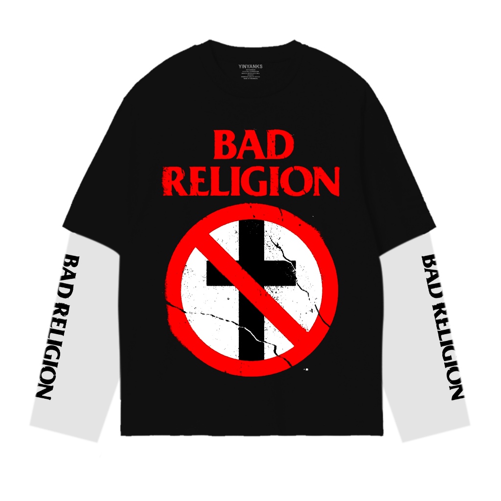 Zuro - T-shirt Double layer ST Bad Religion Salip long sleeve  kaos pria wanita 24s