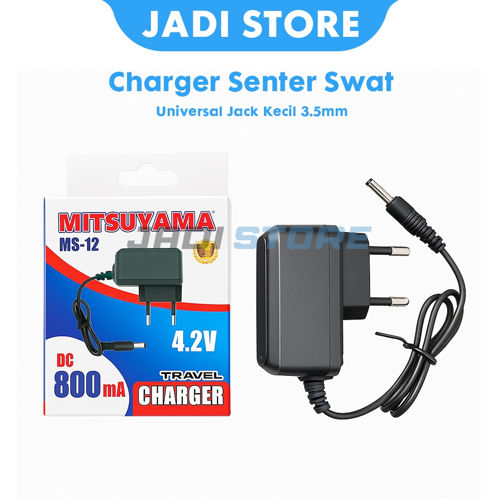 MITSUYAMA Adaptor Headlamp Charger Senter Kepala SWAT Jack Kecil 3.5mm 4.2V DC 800mA Charger Lampu S