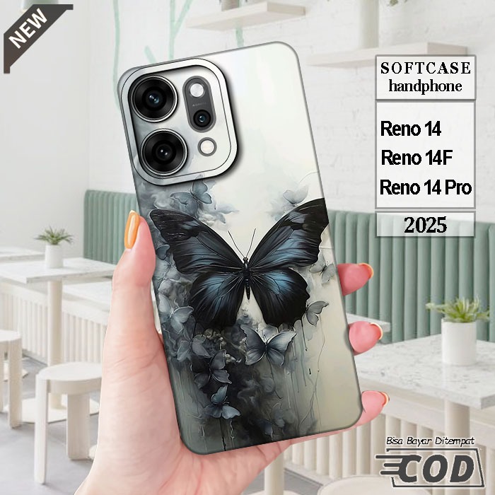 Case OPPO RENO 14  _OPPO RENO 14F  _OPPO RENO 14 PRO  _Casing silikon hitam bening Elastis keren