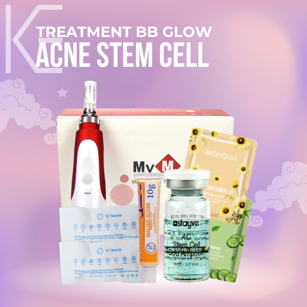 Paket MTS Dermapen bb glow / paket acne scar bopeng / paket mym lengkap beserta panduan