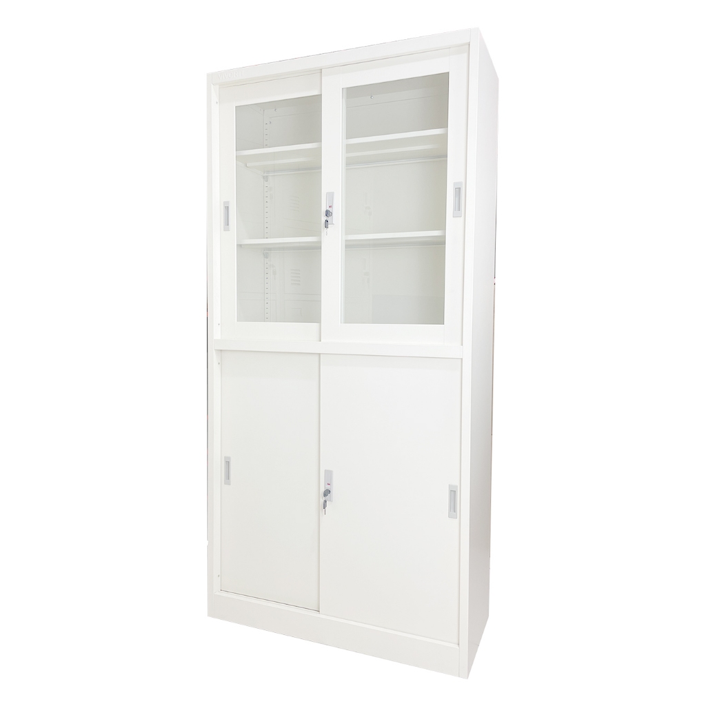 Lemari Arsip Besi 2 Pintu/Lemari Arsip Besi Kaca Vivorti VT-SLCB - Material Tebal & Anti Karat