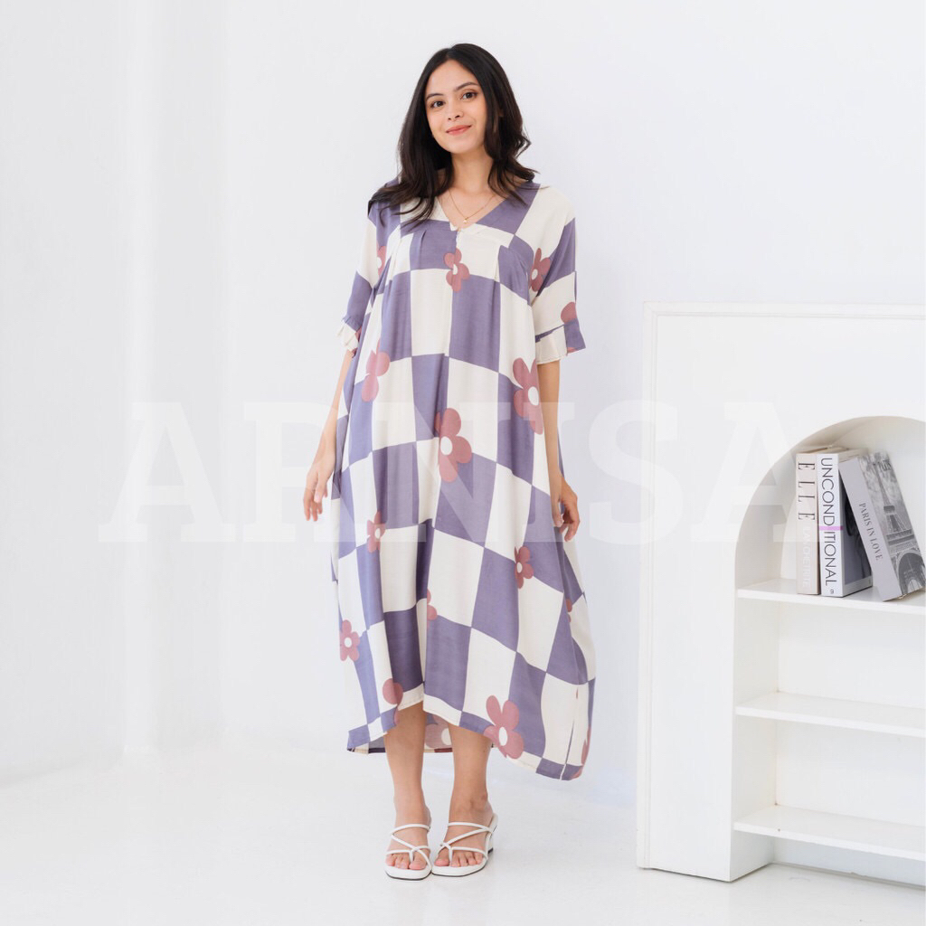 Daster rampel/Daster Korea jumbo/Daster kekinian/Daster Jumbo/Daster ungu lilac