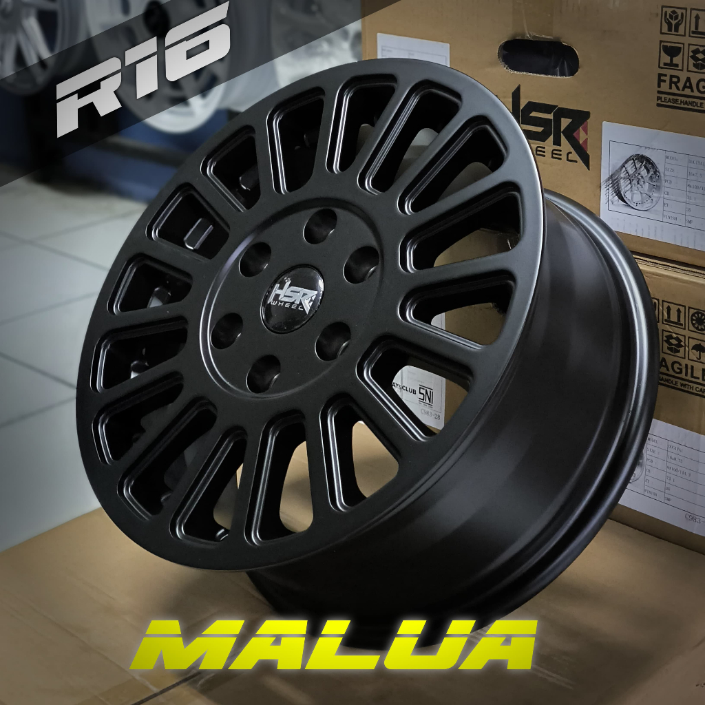 Velg Mobil Hiace Premio R16 HSR Malua Matte Black || Velg Mobil HSR Malua Ring 16 Matte Black
