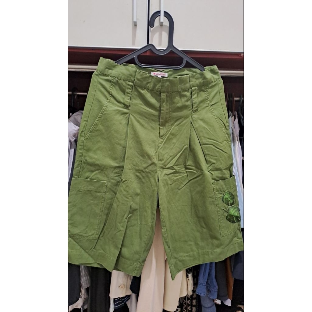 Celana Kulot  Hijau Wanita Colorbox 3/4