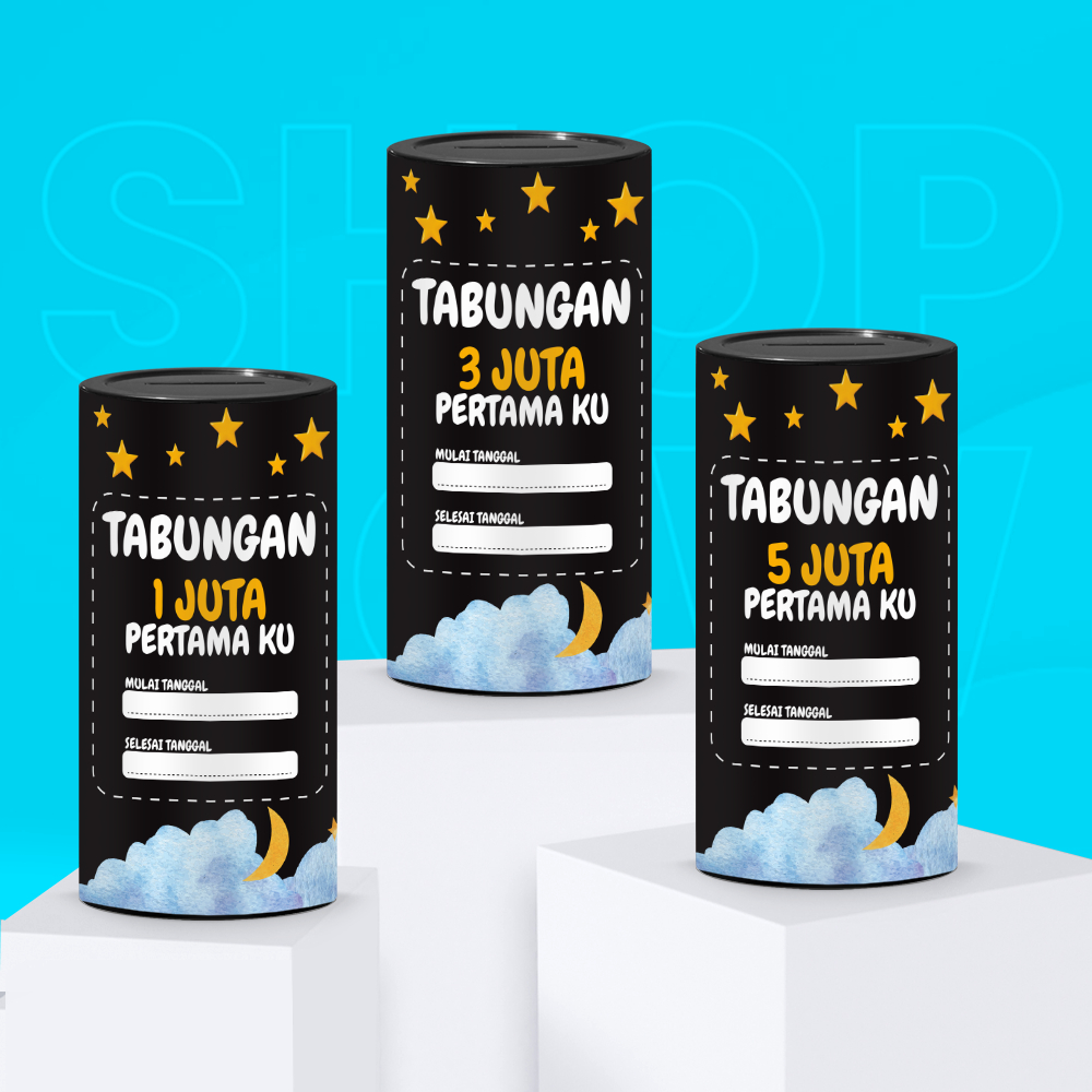 Celengan sovenir anak ulang tahun tabungan pertama ku permanen buka tutup target 1 juta 15 juta