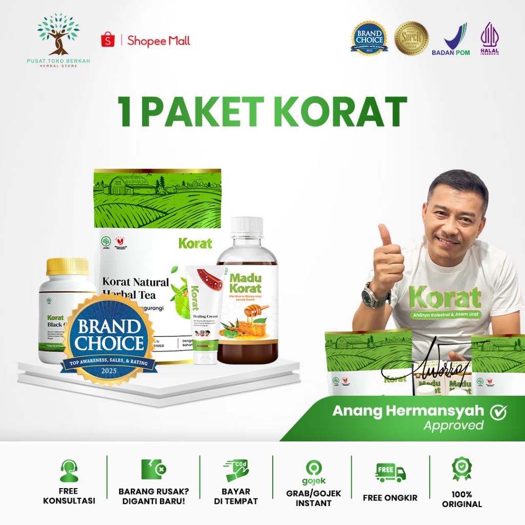 Madu Korat Original Herbal Penurun Kolestrol dan Asam Urat Madu Korat BPOM Halal Dan Teruji Klinis