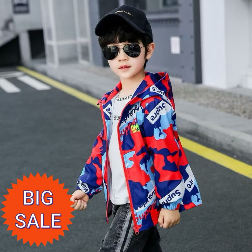 Jaket Parasut Anak Laki Laki Import 4 5 6 7 8 Tahun | Jaket Windbreaker Anak Cowok Korea | Baju Hang