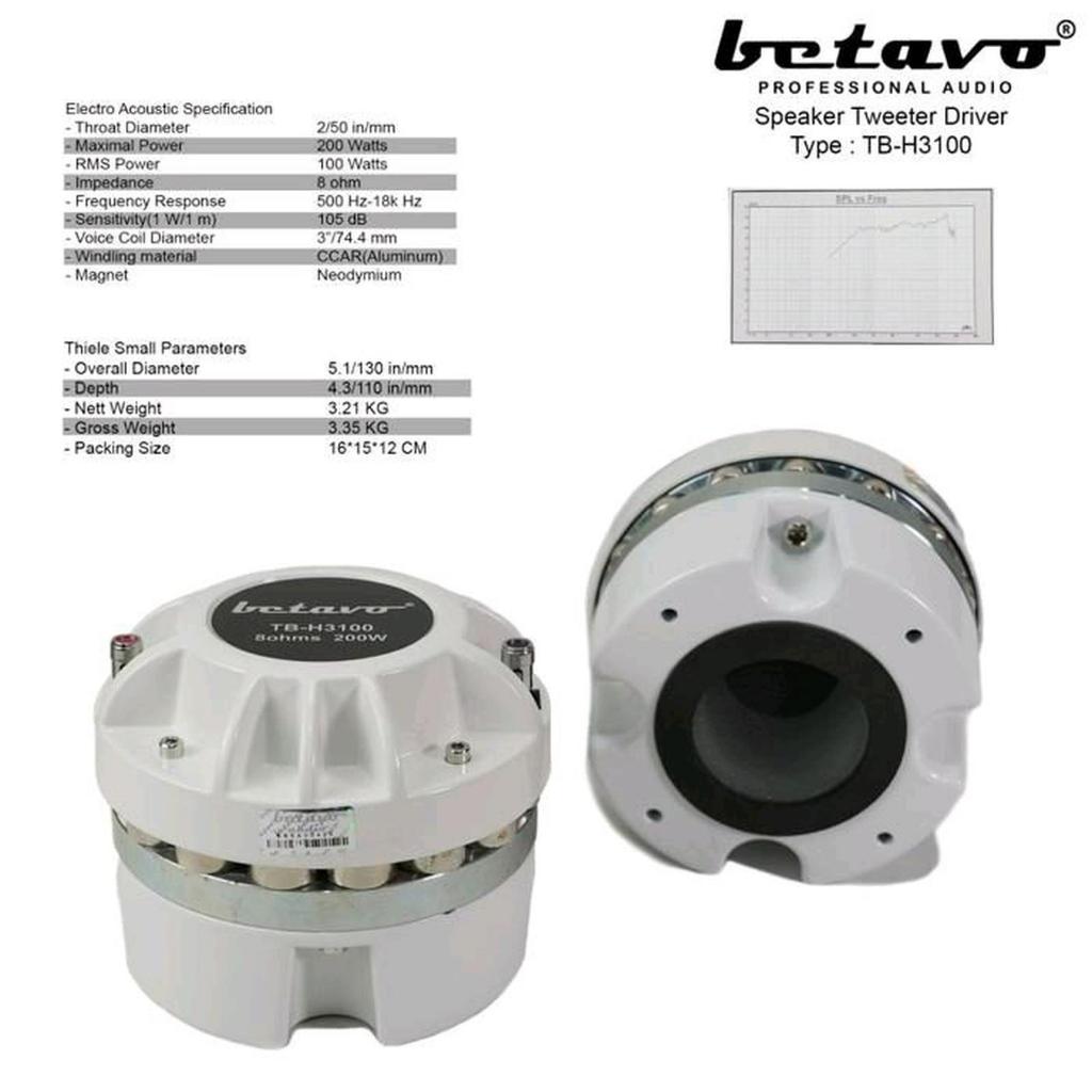 TWEETER DRIVER BETAVO TB-H3100 TWEETER SPEAKER BETAVO ORIGINAL
