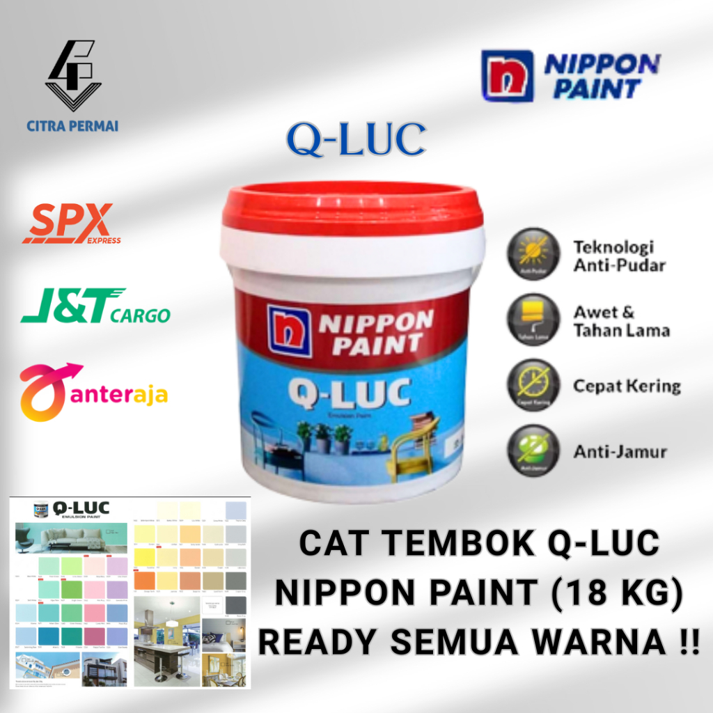 CAT TEMBOK Q-LUC NIPPON PAINT 18KG / CAT DINDING EKONOMIS / CAT DINDING BERKUALITAS / CAT RUMAH