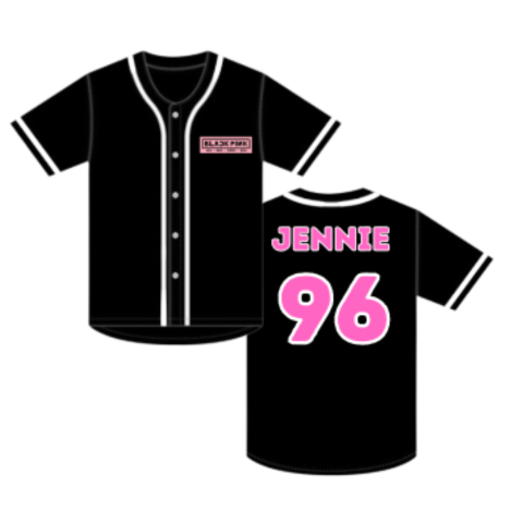 Jersey baseball black pink kpop baju atasan kemeja softball korea