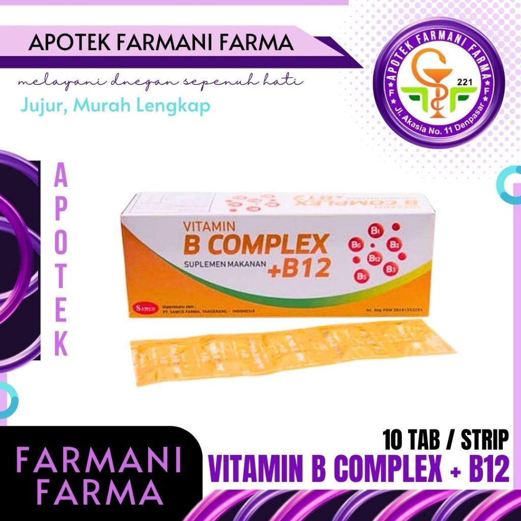 SAMCO VITAMIN B COMPLEX + B12 STRIP 10 TABLET/VITAMIN B COMPLEX/VITAMIN UNTUK KEBAS