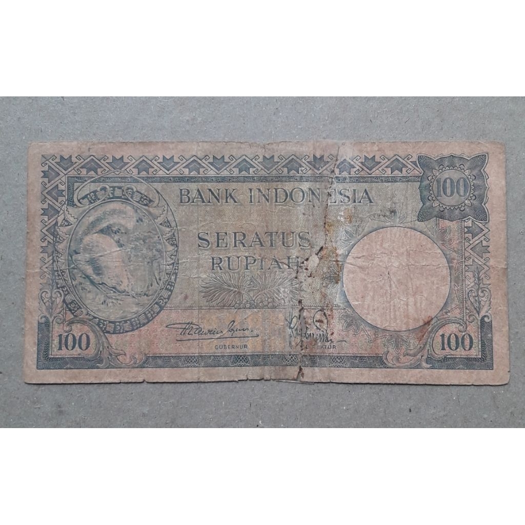 uangkuno 100rupiah tahun 1957