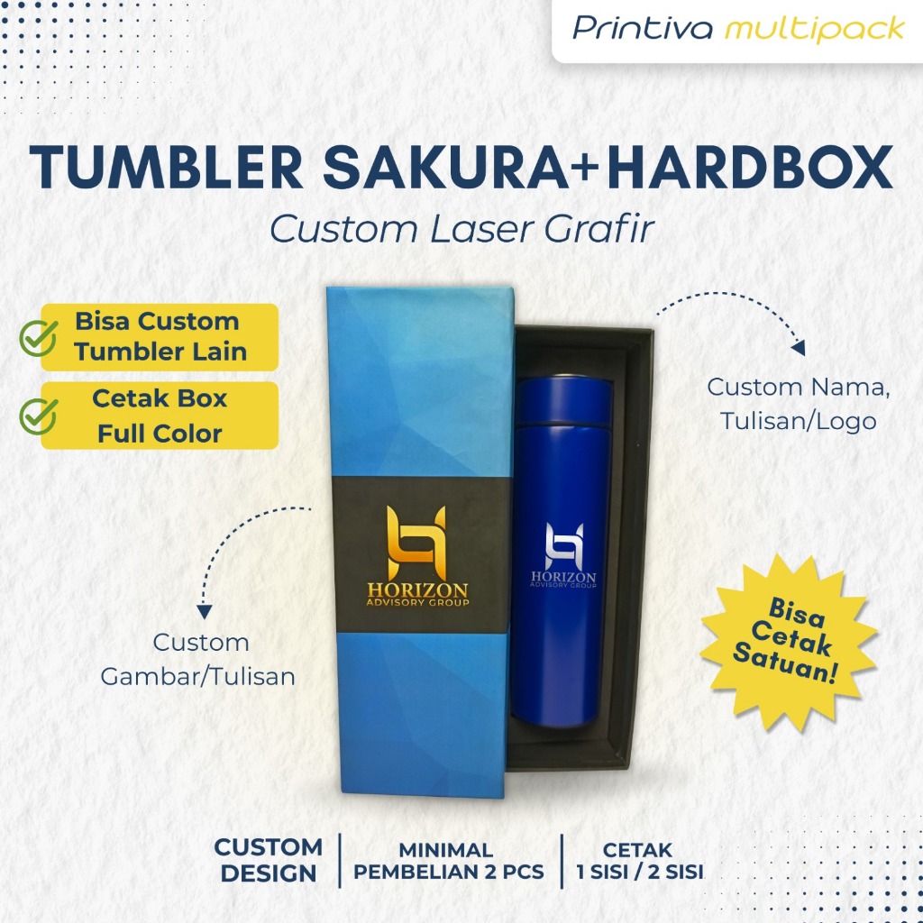 Custom Gift Set Hampers Hard Box + Tumbler Sakura Grafir Promosi/ Paket Souvenir Corporate