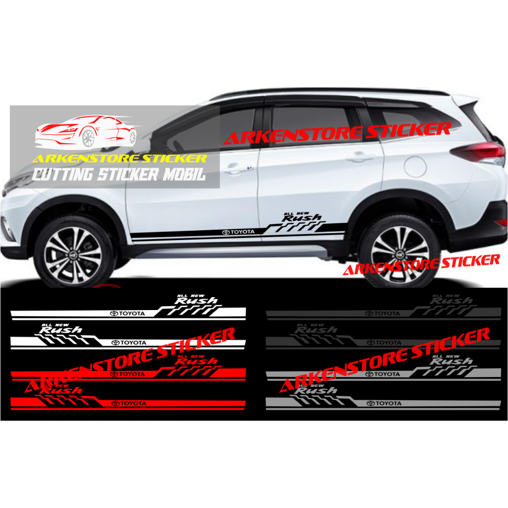 Promo sticker mobil all new rush cutting sticker stiker mobil toyota all new rush stiker all new rus