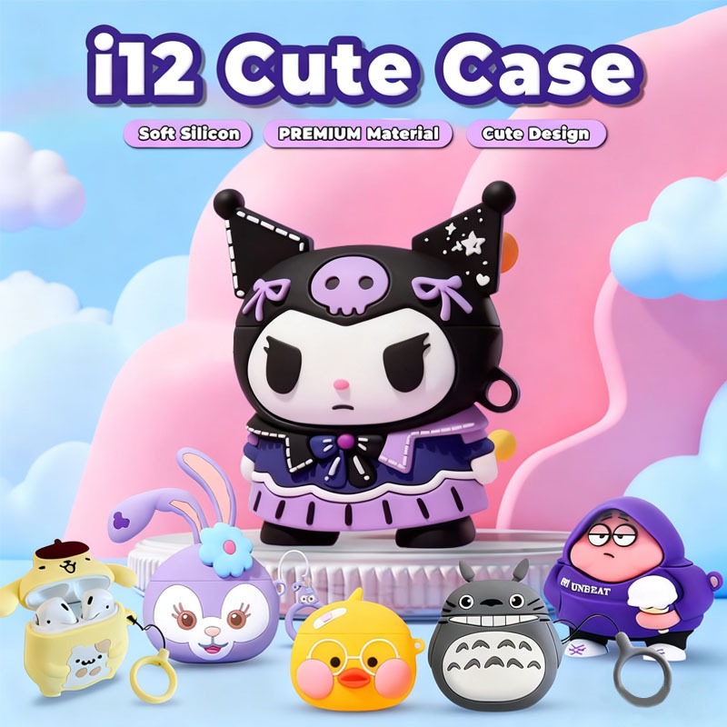 COD TACAO Silicone Case Full Cover Premium Earphone Bluetooth TWS i12 Inpods + Case Silikon Lucu Cas