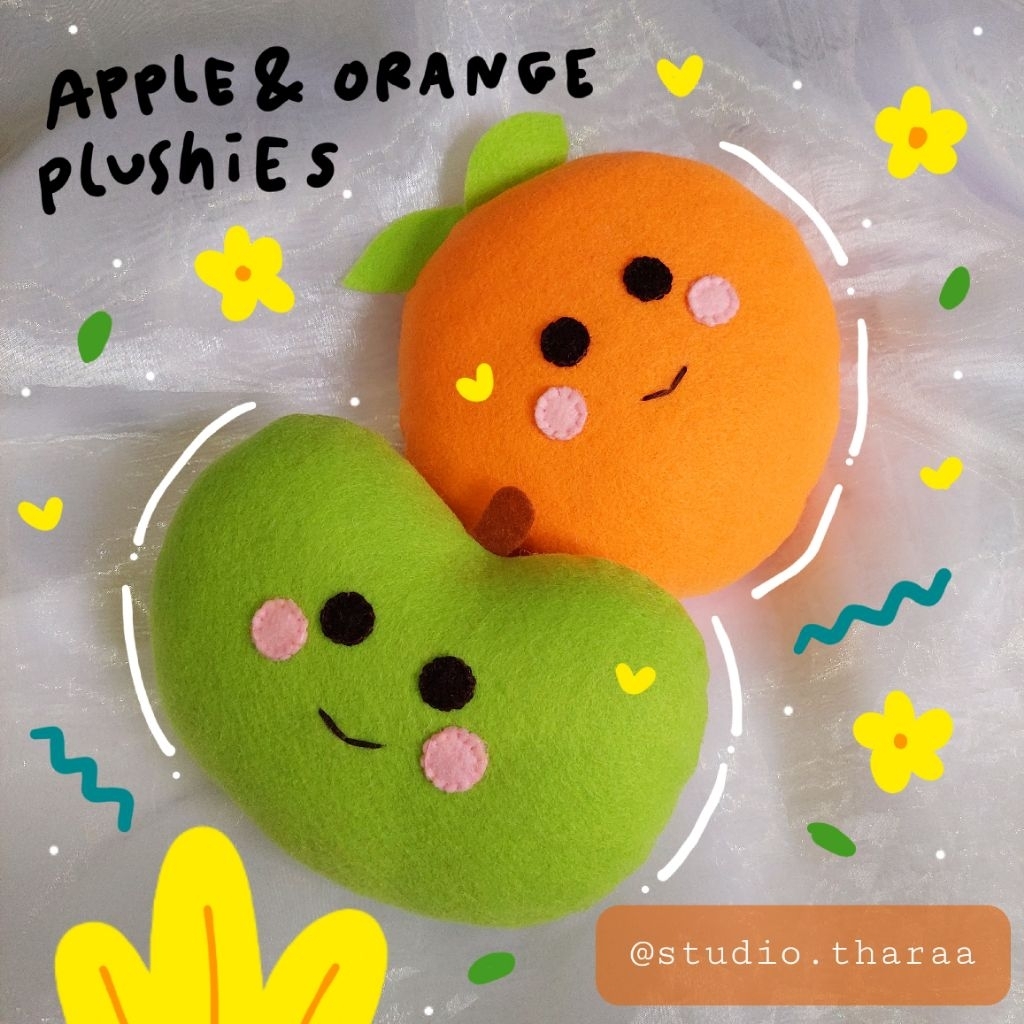 Buah Plushie Boneka apel dan jeruk