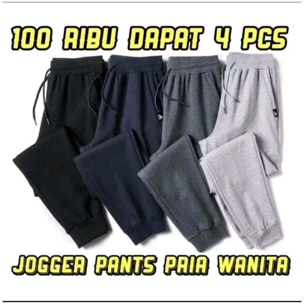 PROMO SUPER
HEMAT 100RIBU DAPAT 4PCS CELANA JOGGER ZIPPER BABYTERRY PREMIUM-UNISEX-OLAHRAGA TRANNING