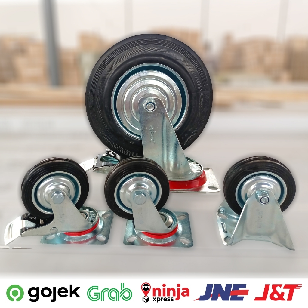 Roda Caster Etalase Troli HITAM  Roda Caster  Roda Caster HITAM  Roda karet  roda castor  roda kasto