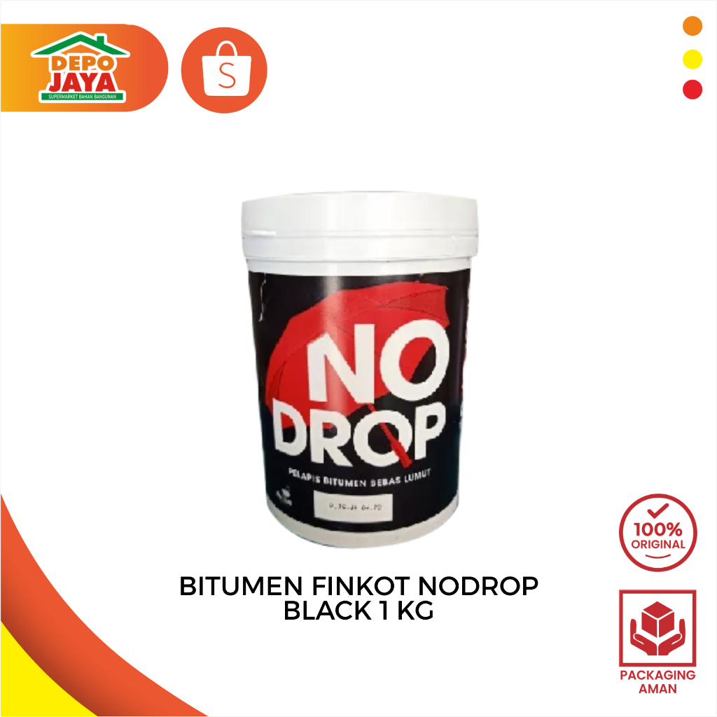 BITUMEN FINKOTE NO DROP 1 KG BLACK - PELAPIS ANTI BOCOR NO DROP BITUMEN WARNA HITAM 1 KG