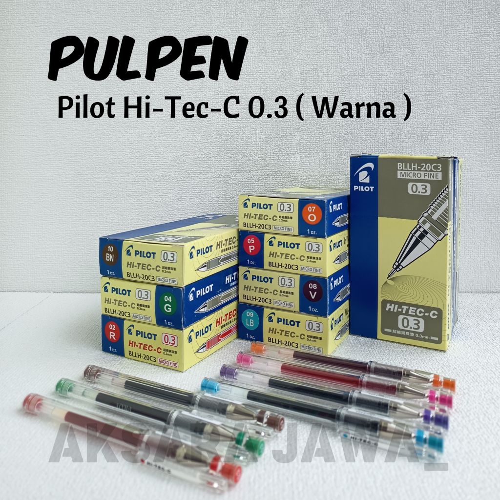 ( 1 pcs ) Pulpen Hi Tec C 0.3 Pilot warna Hitec C Hi Tech 0.3 warna warni