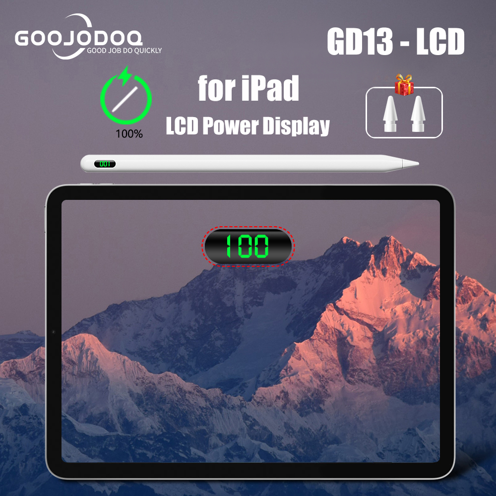 Goojodoq stylus Pen CD3279 For iPad Pen with LCD Display, Palm Rejection with wireless charger Stylu