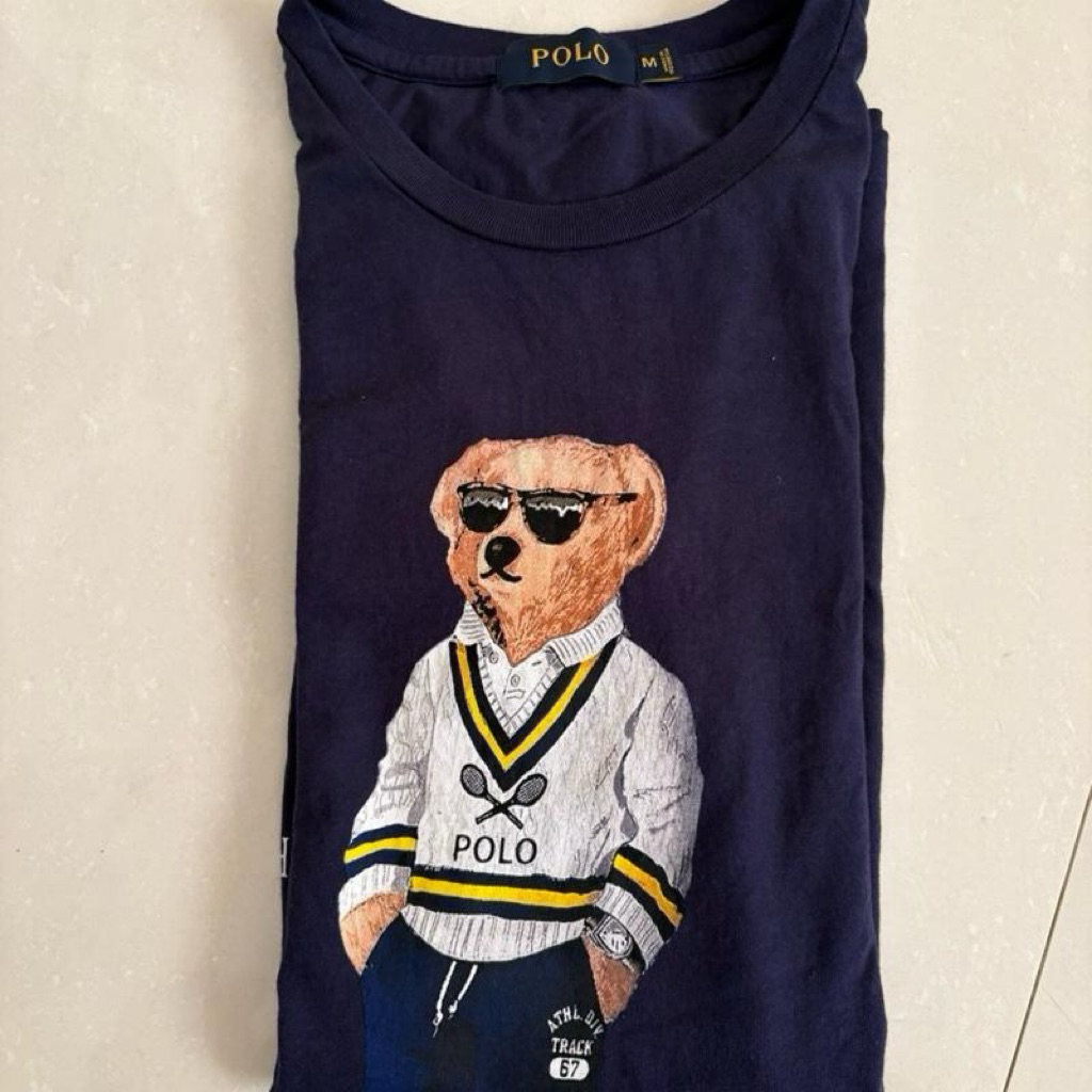 Tshirt POLO BEAR pria second 100% original navy - M