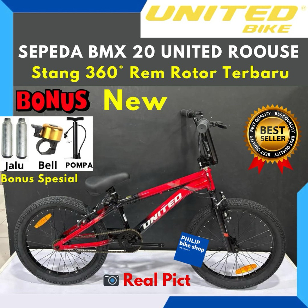 Sepeda Anak Laki Laki 20 BMX United Roouse Lottor Freestyle New 2025