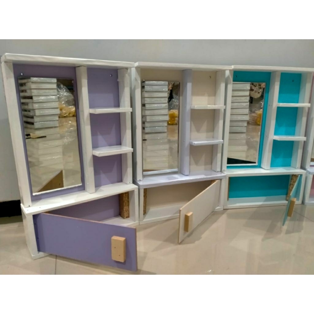 RAK KOSMETIK LACI GANTUNG MINI/CERMIN RIAS/ MINIMALIS RAK RIAS KOSMETIK RAK RIAS MAKE UP KAYU MINI