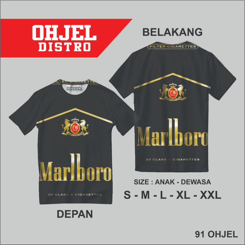 KAOS DISTRO|KAOS GAMBAR MARLBORO KEREN|KAOS DISTRO MURAH