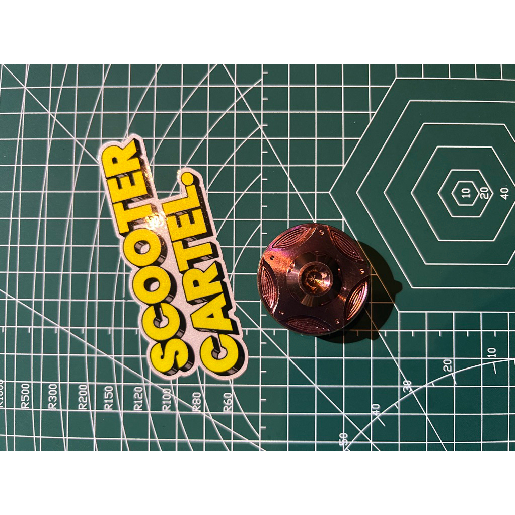 Coin pembuangan oli vespa mati titanium