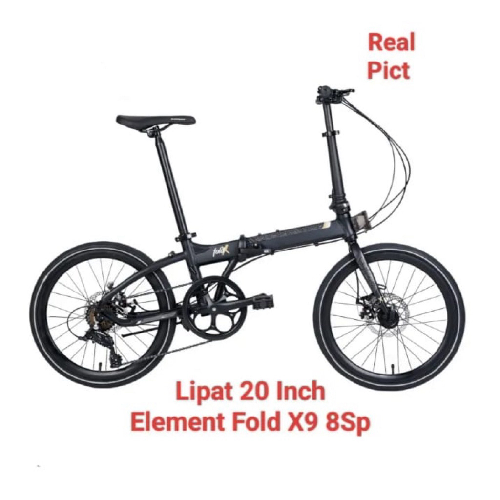 Sepeda Dewasa Element Lipat 20 Inch Foldx X9 8SP