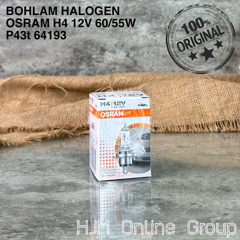 Bohlam Osram H4 12V 60/55W Original (64193) - Lampu Kuning Mobil  Motor