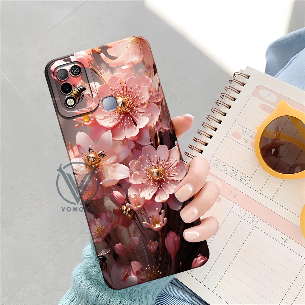 VOMORA Case INFINIX HOT 10 PLAY / 11 PLAY Terbaru - Case Bunga - Softcase INFINIX HOT 10 PLAY / 11 P