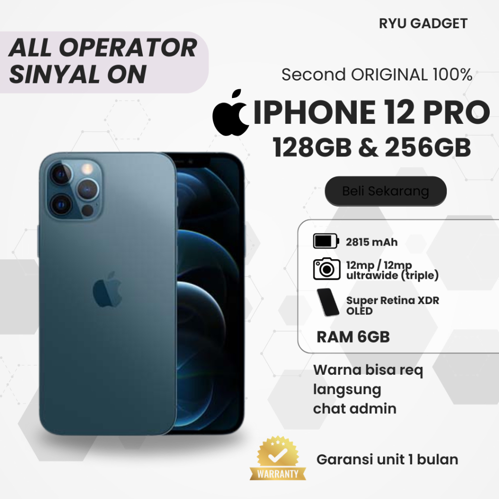 handphone IP 12 pro INTERNAL 256GB SECOND ORIGINAL