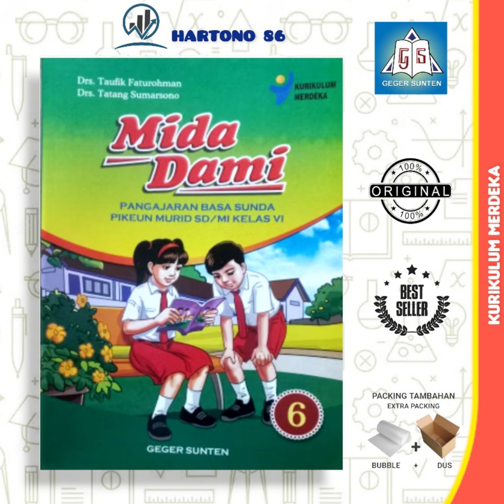 Buku Bahasa Sunda MIDADAMI BAHASA Untuk SD kelas 6 Kurikulum Merdeka Geger sunten