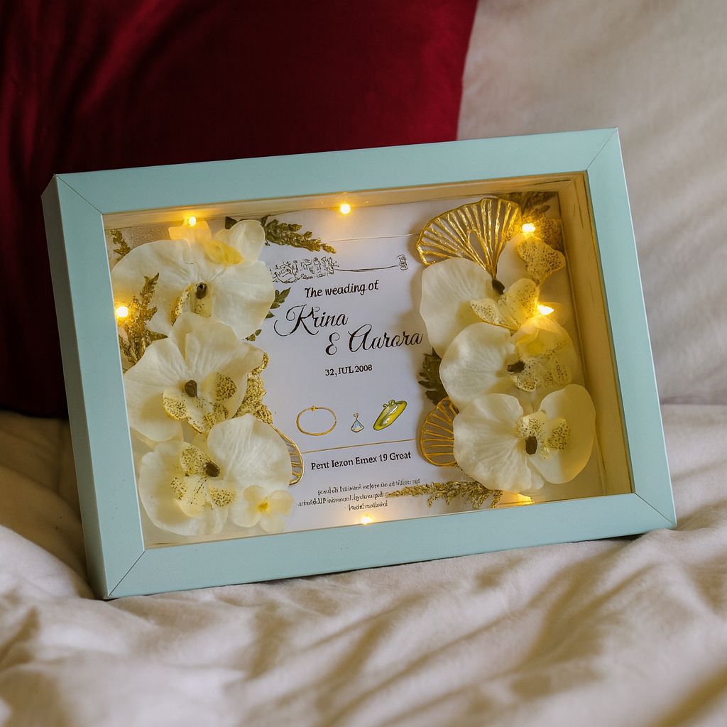 FRAME MAHAR PERNIKAHAN/figura mahar bingkai mahar 3D 21x30 cm untuk kado pernikahan dll......