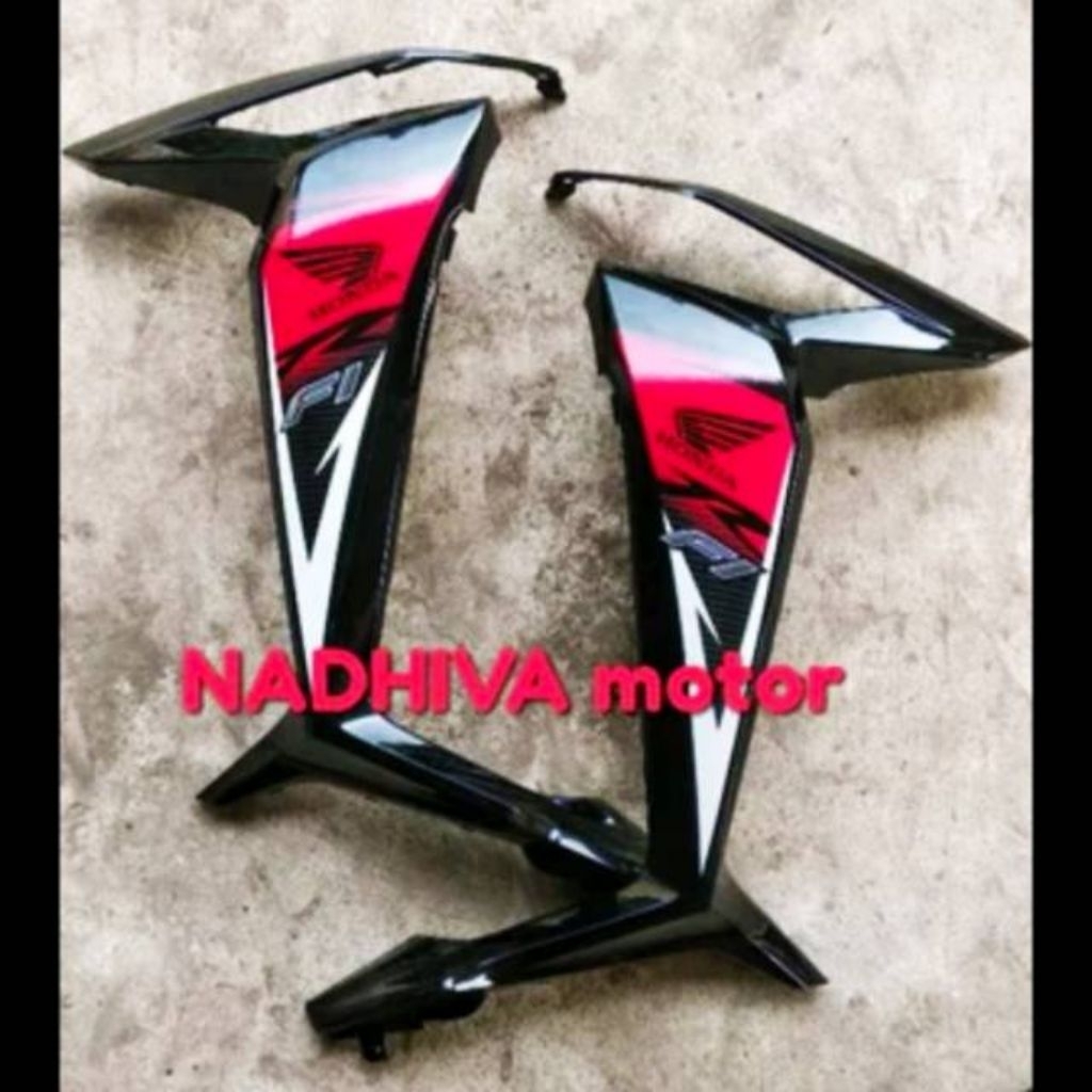Cover Sayap Set LR Honda Supra X 125 Fi Hitam Berstriping