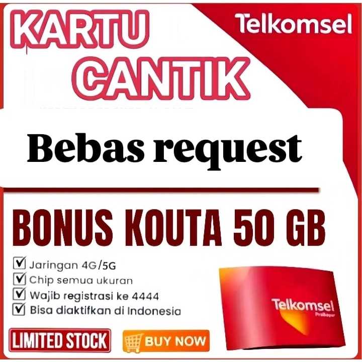 BISA REQUEST NOMOR CANTIK TELKOMSEL/SIMPATI BONUS KUOTA 70-200 GB BISA DI GUNAKAN UNTUK SEMUA WILAYA