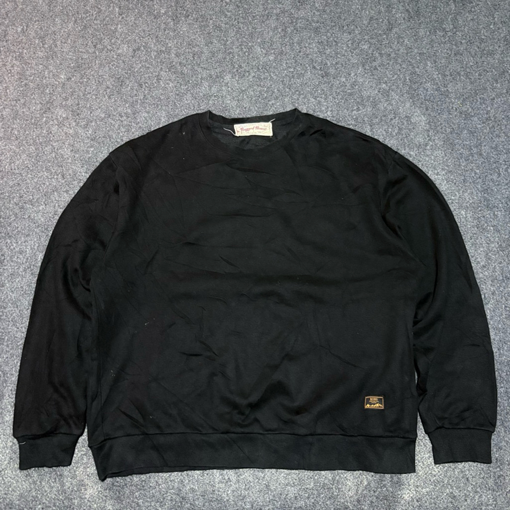 Crewneck sweatshirt rugged house hitam preloved second